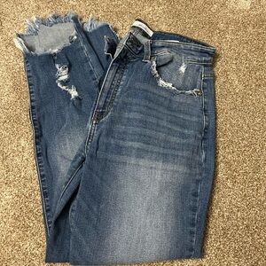 Distressed Blue Jeans